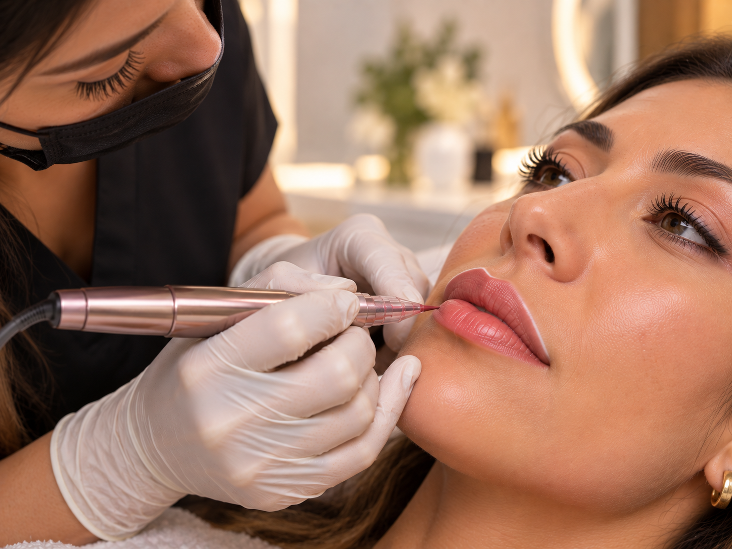 Comisuras de los labios para micropigmentación