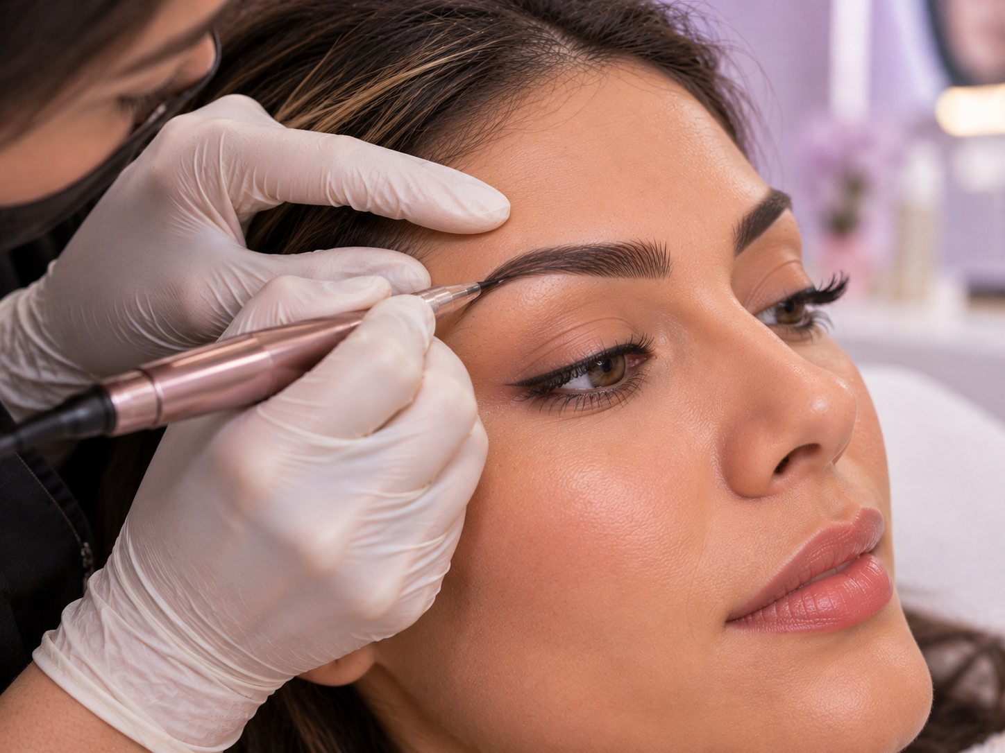 Microblading en el arco de la ceja