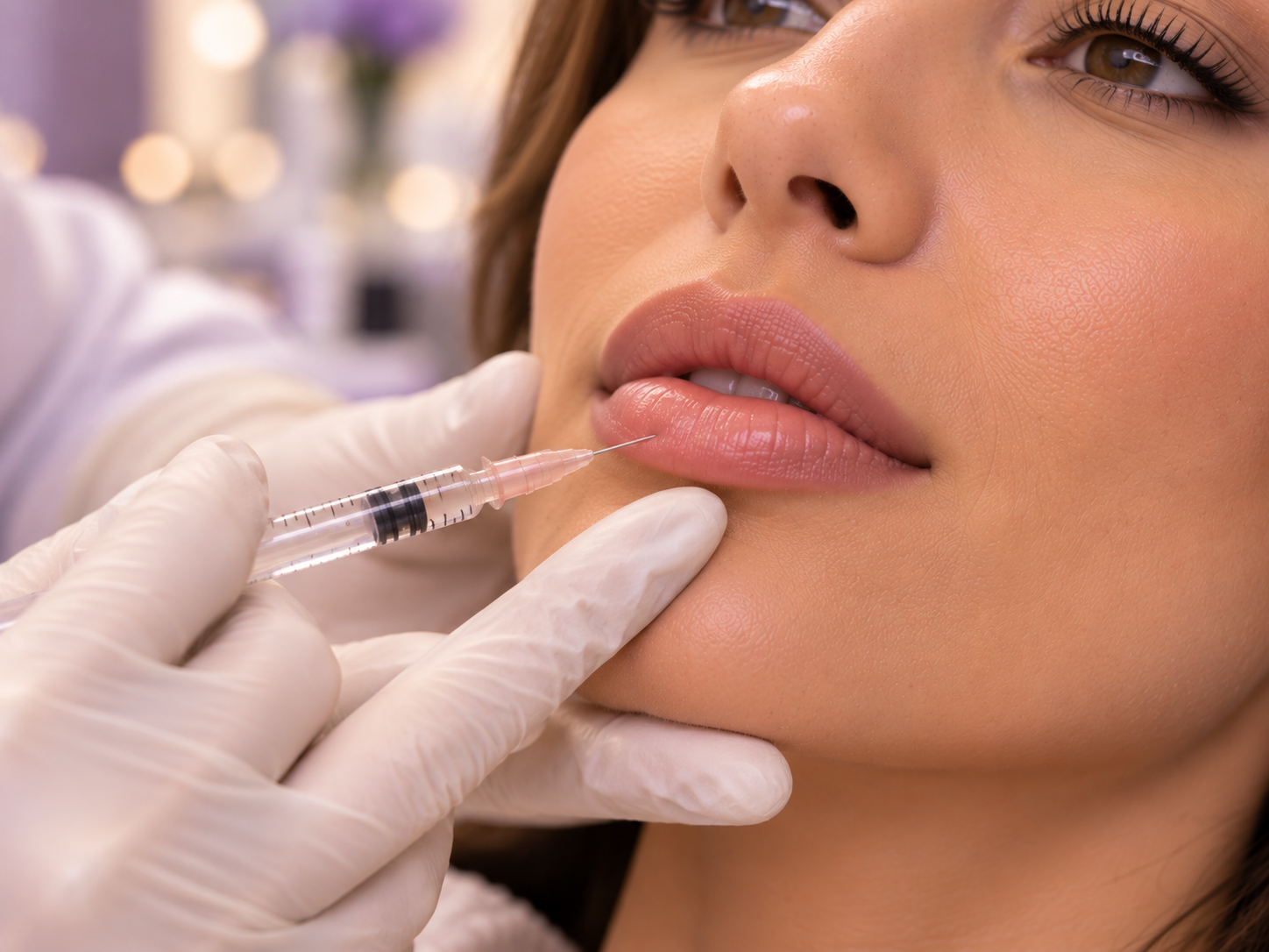 Aumento de labios con ácido hialurónico en labio inferior