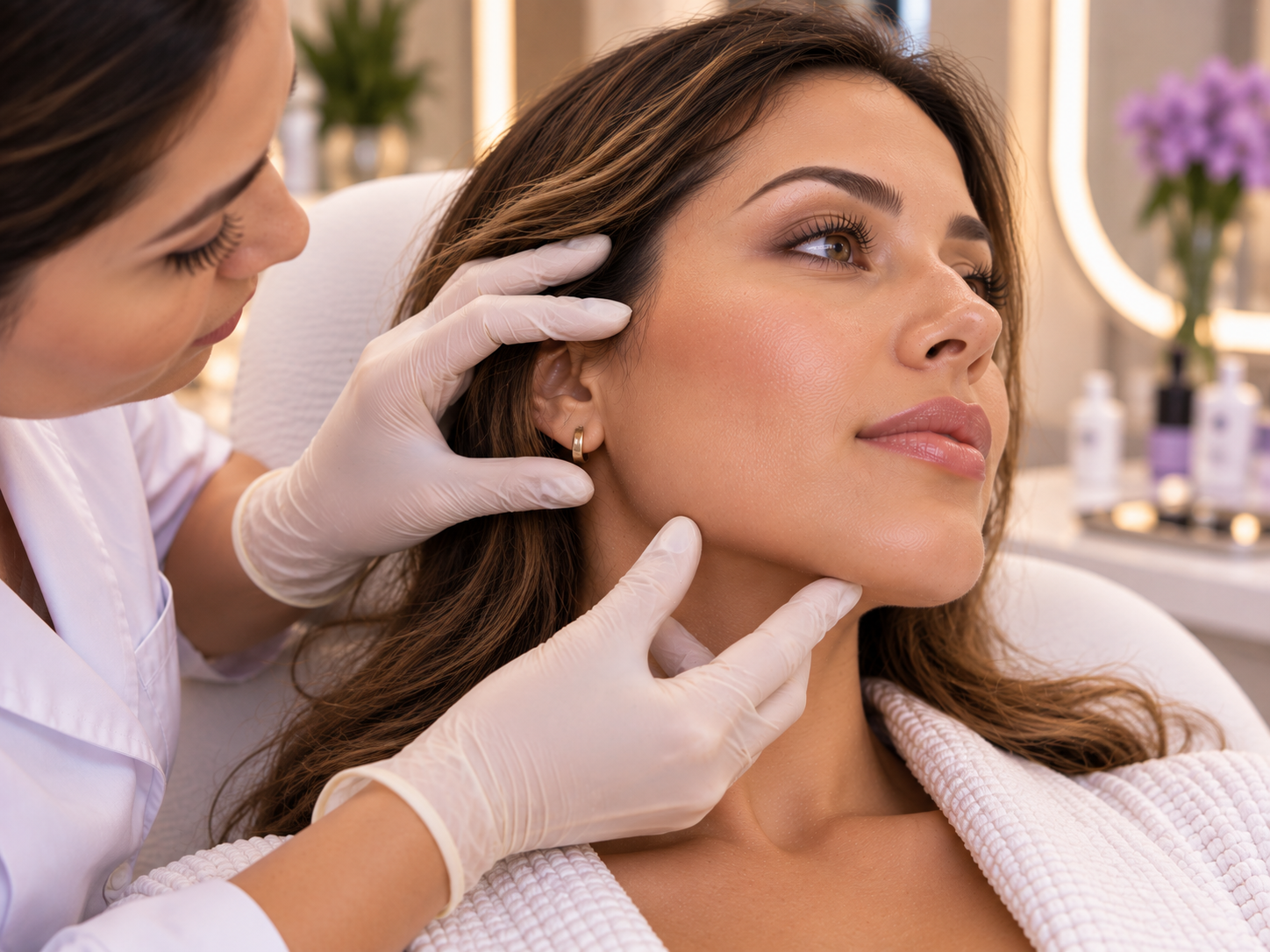 Contorno facial para tratamiento con Sculptra
